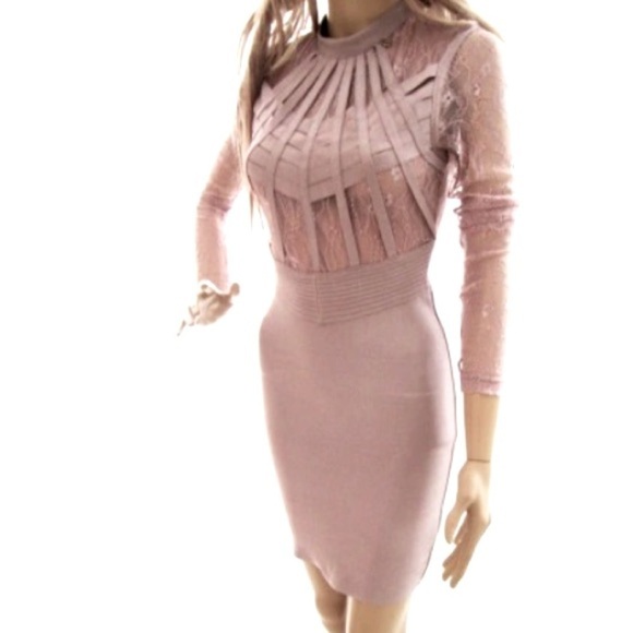 WOW COUTURE olive bandage lace dress size S women - Picture 4 of 10